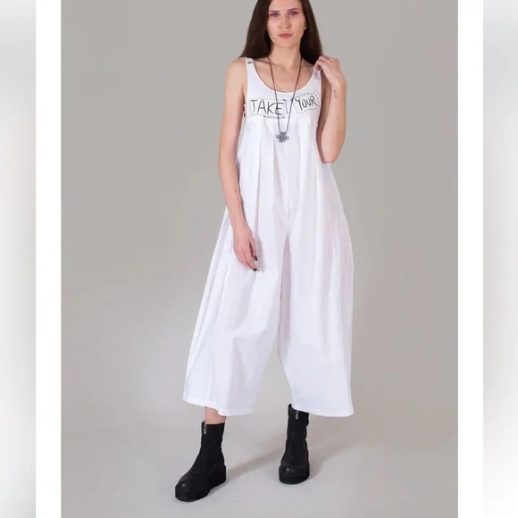 Bread and Butter Wide Leg Drop Crotch Jumpsuit Romper Womens Small Avant Garde - Picture 2 of 9